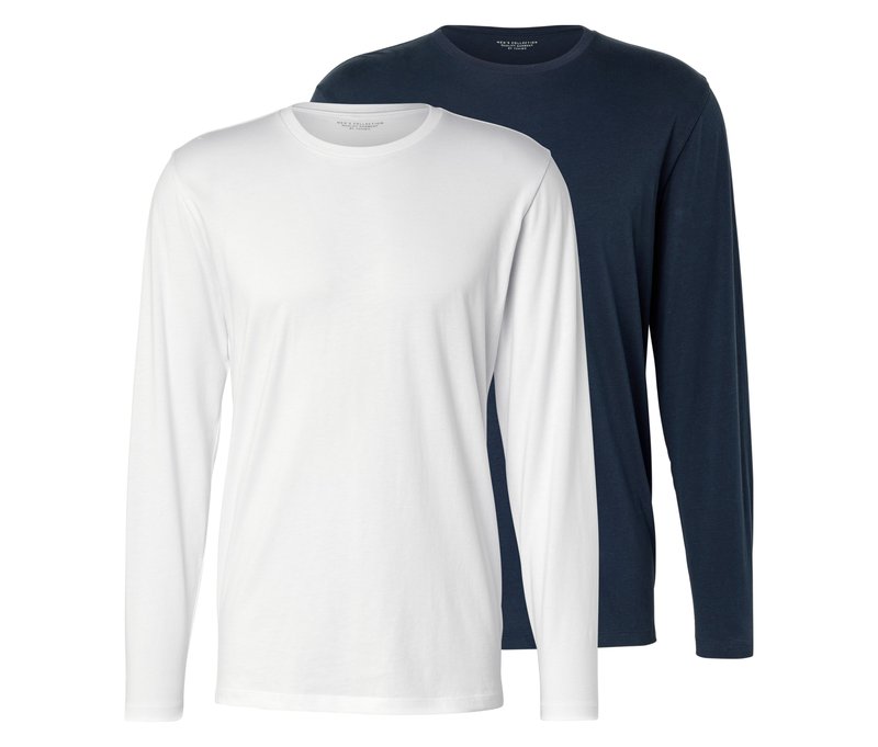 Tchibo - 2 Langarmshirts - Herren - Gr. M - dunkelblau