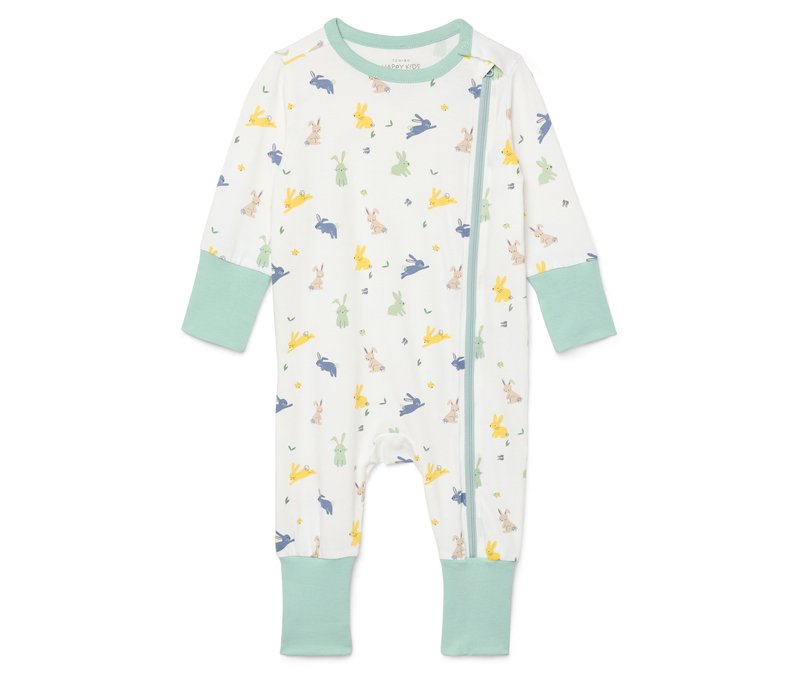 Tchibo - Baby-Schlafanzug - Baby - Gr. 62/68 - weiß/print