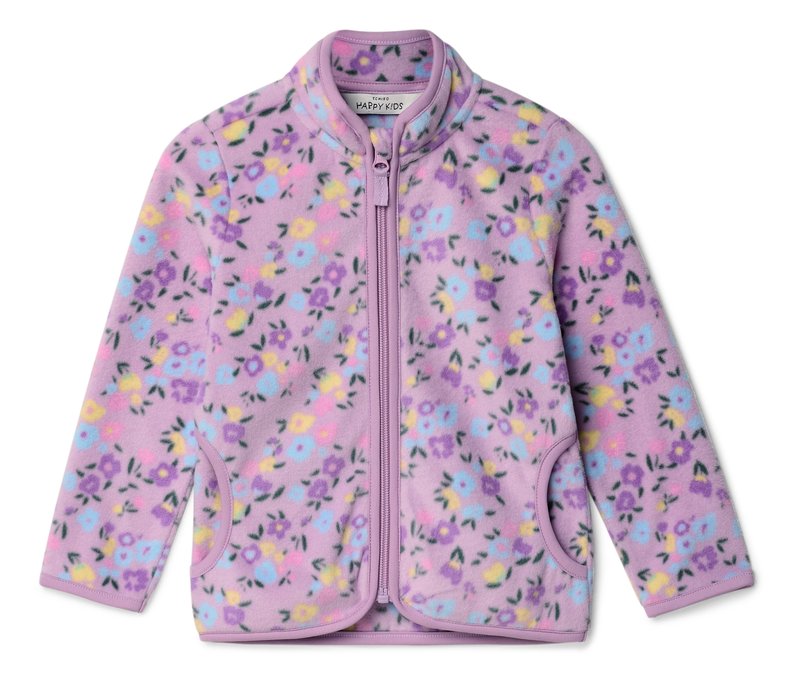 Tchibo - Kinder-Fleecejacke - Mädchen - Gr. 122/128 - lila/geblümt