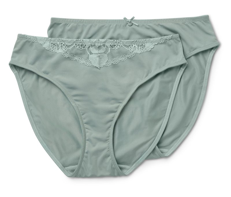 Tchibo - 2 Slips - Damen - Gr. M - grün