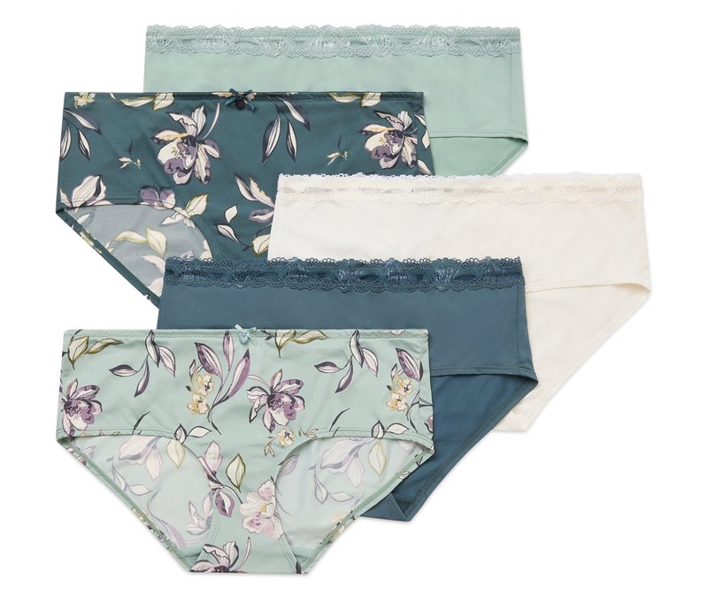 Tchibo - 5 Pantys - Damen - Gr. S - petrol