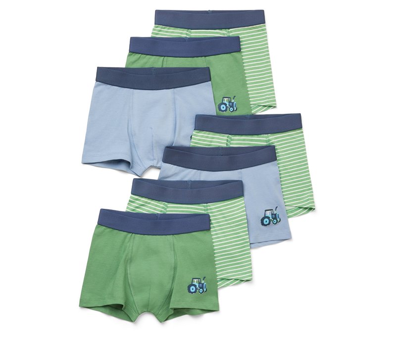 Tchibo - 7 Kinder-Slipboxer - Jungen - Gr. 122/128 - hellblau/print
