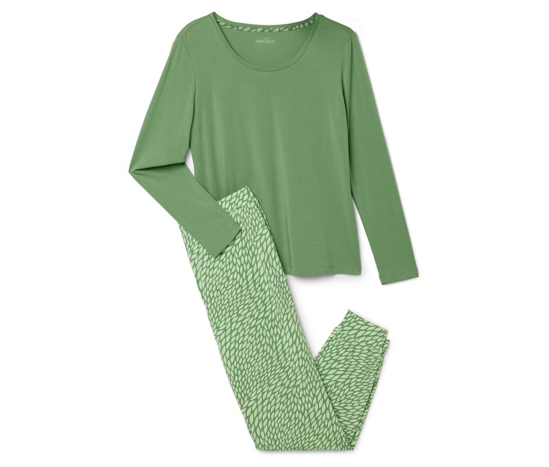 Tchibo - Pyjama - Damen - Gr. XXL - grün/print