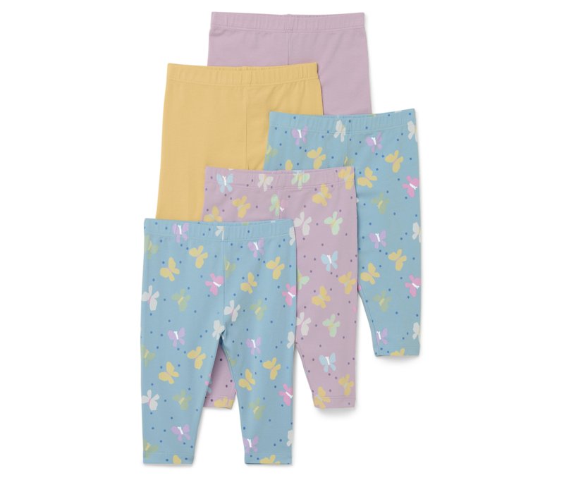 Tchibo - 5 Kinder-Leggings - Mädchen - Gr. 98/104 - blau/print