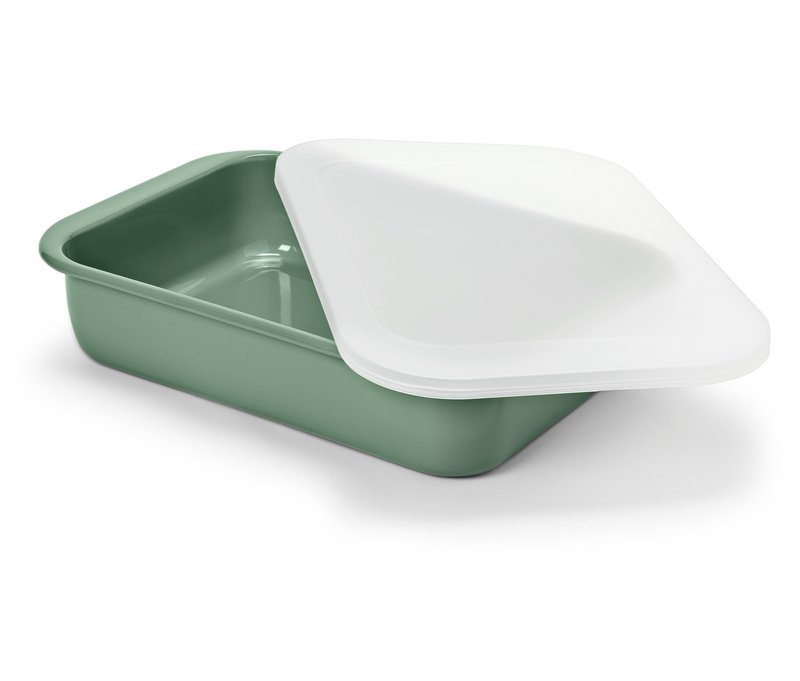 Tchibo - Emaille-Auflaufform mit Deckel - grün
