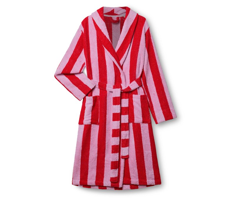Tchibo - Damen-Bademantel - Gr. S - rosa/gestreift