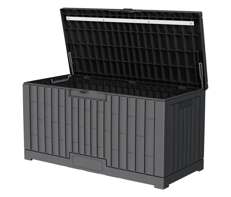 Tchibo - Kunststoff-Kissenbox - 58,5x123x62cm - Polypropylen / Aluminium