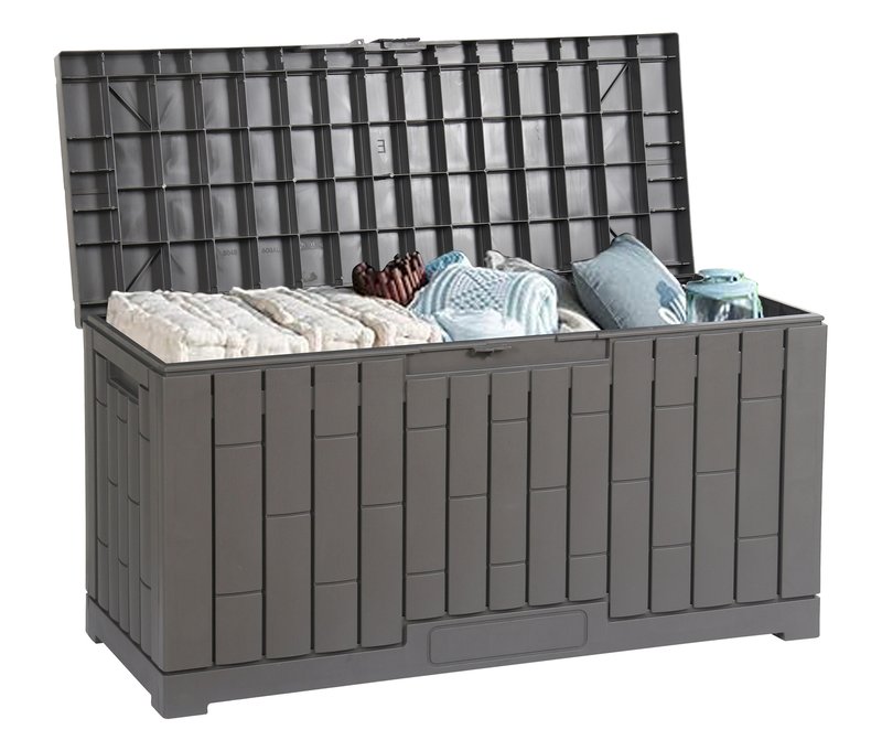 Tchibo - Kunststoff-Kissenbox - 43,5x107x54,5cm - Polypropylen / Aluminium