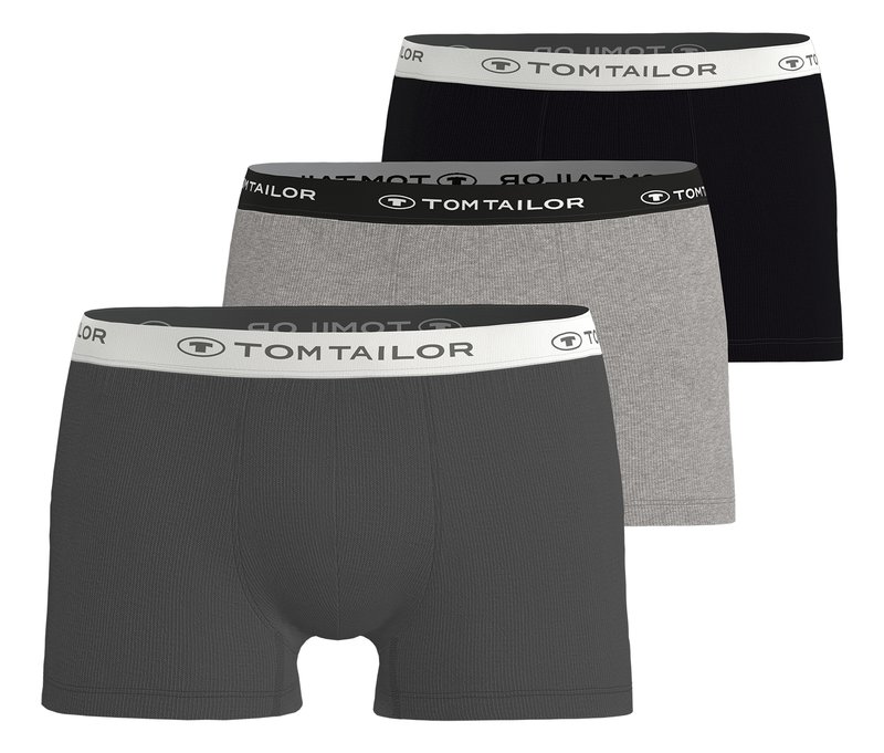 3 Tom Tailor Slipboxer »Buffer« - Herren - Gr. Xl/7 - dunkelgrau