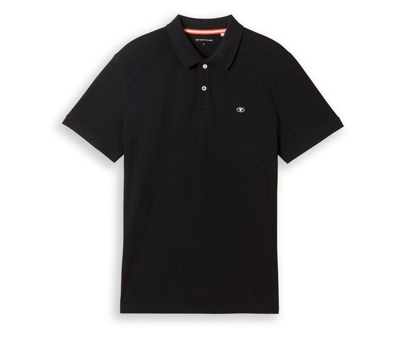 Tom Tailor Piqué Poloshirt - Herren - Gr. S - schwarz/print