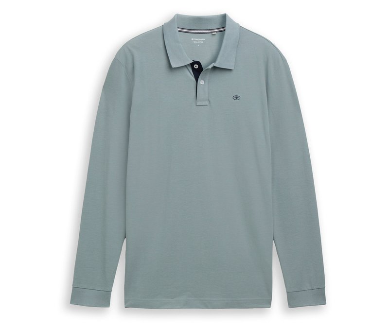 Tom Tailor Longsleeve Piqué Poloshirt - Herren - Gr. S - grau