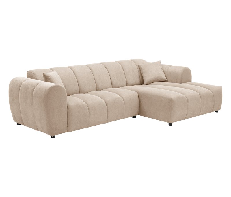 Tchibo - Longchair rechts mit Sofa 2-Sitzer links »Loftwave« - 268x155x73cm - schwarz - Polyester / Polyamid / Holz