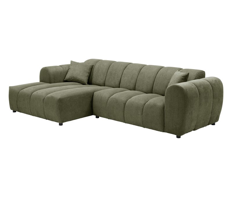 Tchibo - Longchair links mit Sofa 2-Sitzer rechts»Loftwave« - 268x155x73cm - schwarz - Polyester / Polyamid / Holz