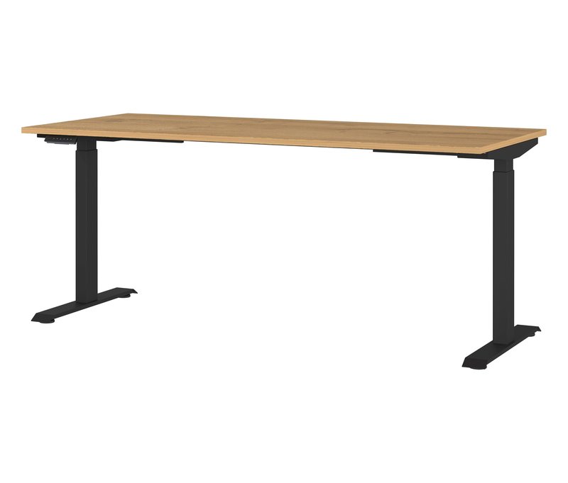 Tchibo - Höhenverstellbarer Schreibtisch »Lissabon« - 180x80x120cm - schwarz - Holz / Metall