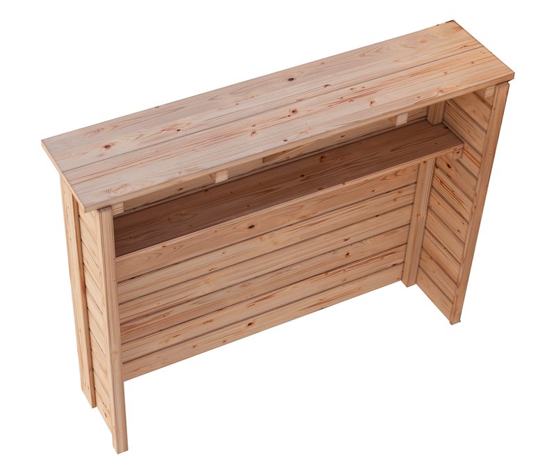 Karibu Garten-Bartisch-und-Theke - 165x39,5x124cm - naturfarben - Fichtenholz