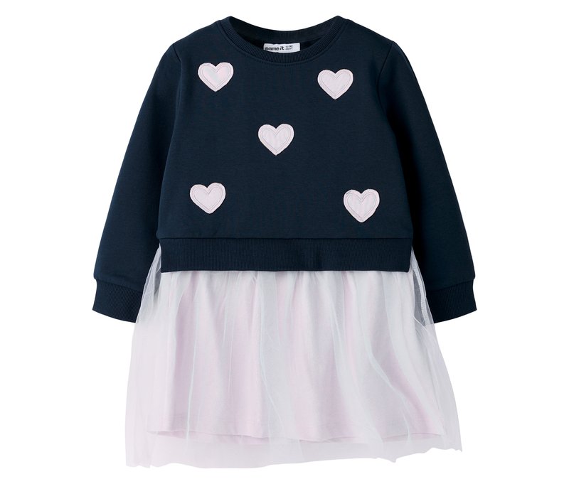 Tchibo - Name IT Kinder-Sweatkleid mit Tüllrock - Mädchen - Gr. 104 - dunkelblau