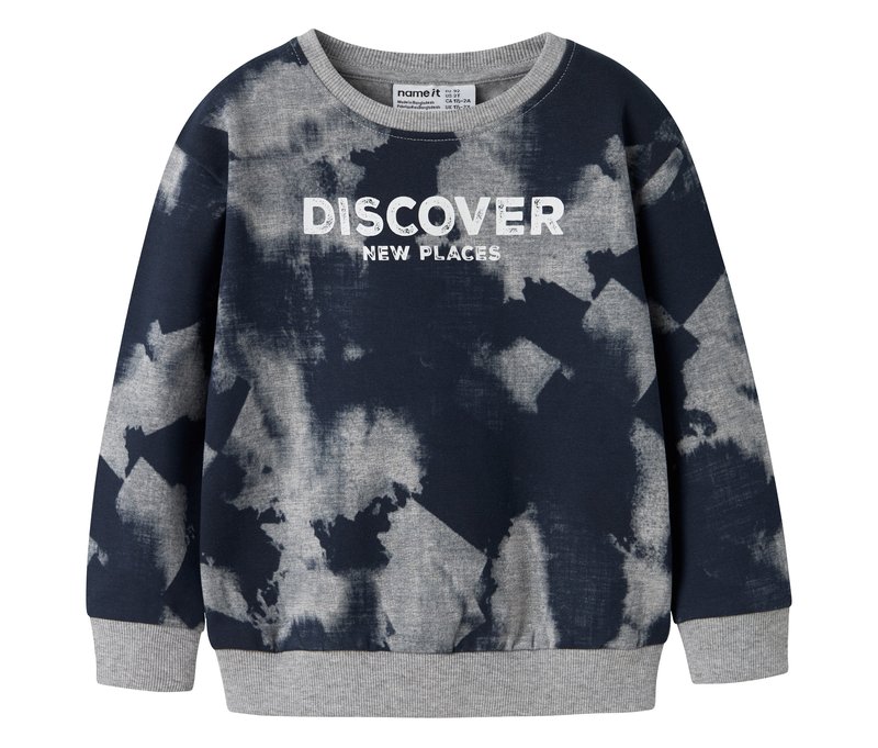 Tchibo - Name IT Kinder-Sweatshirt in Batikoptik - Jungen - Gr. 110 - grau