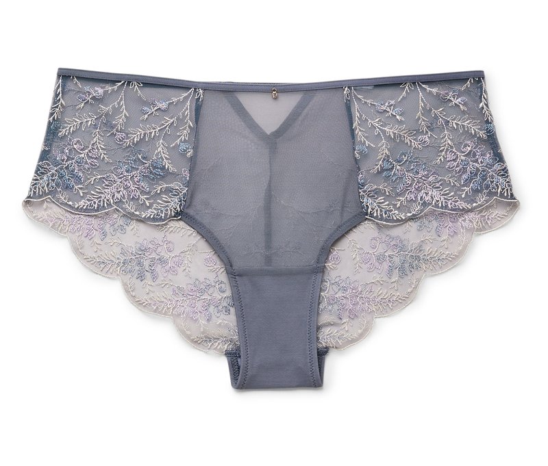 Tchibo - Panty mit Stickerei - Damen - Gr. M - blau