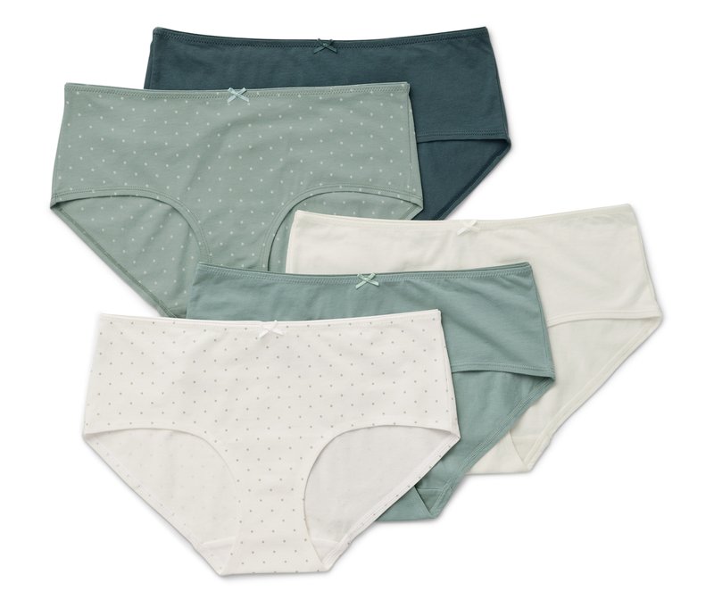 Tchibo - 5 Pantys - Damen - Gr. S - petrol/gepunktet
