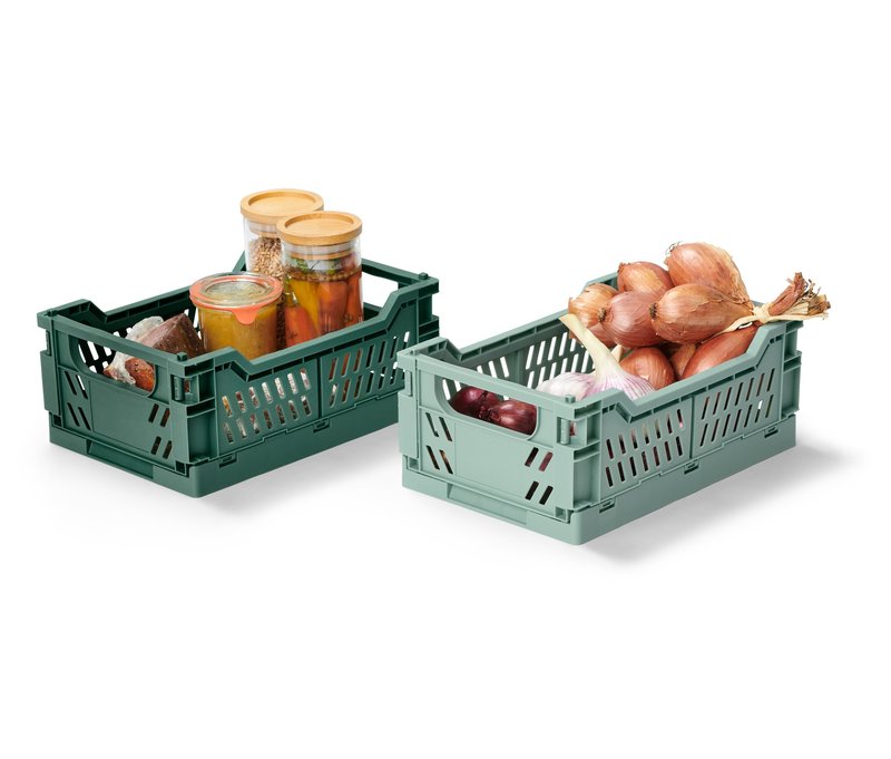 Tchibo - 2 klappbare Ordnungskisten - dunkelgrün