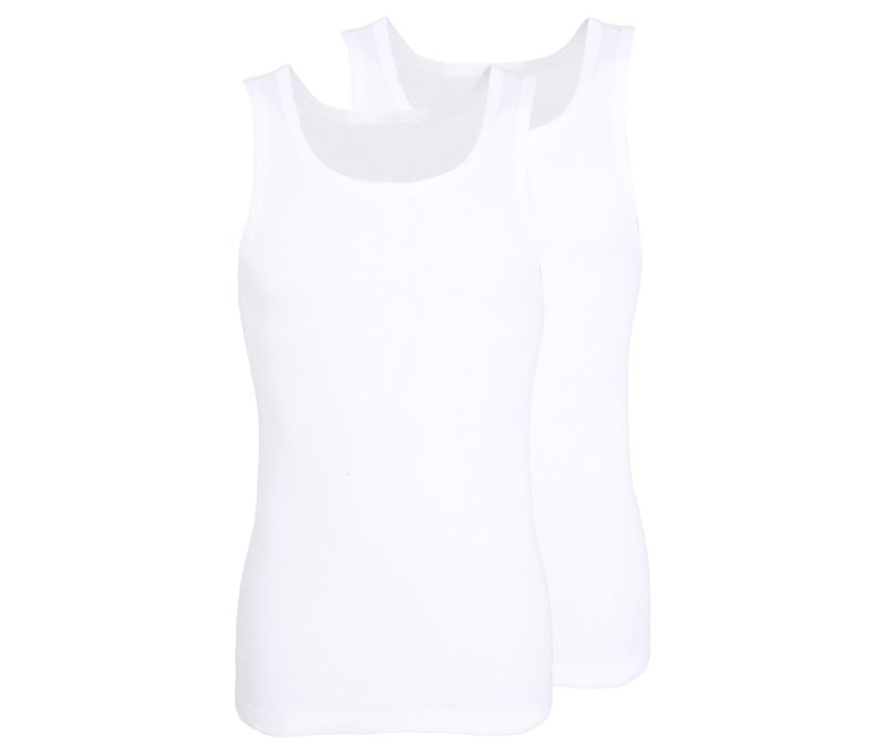 2 Tom Tailor Unterhemden »Montana« - Herren - Gr. L/6 - weiß