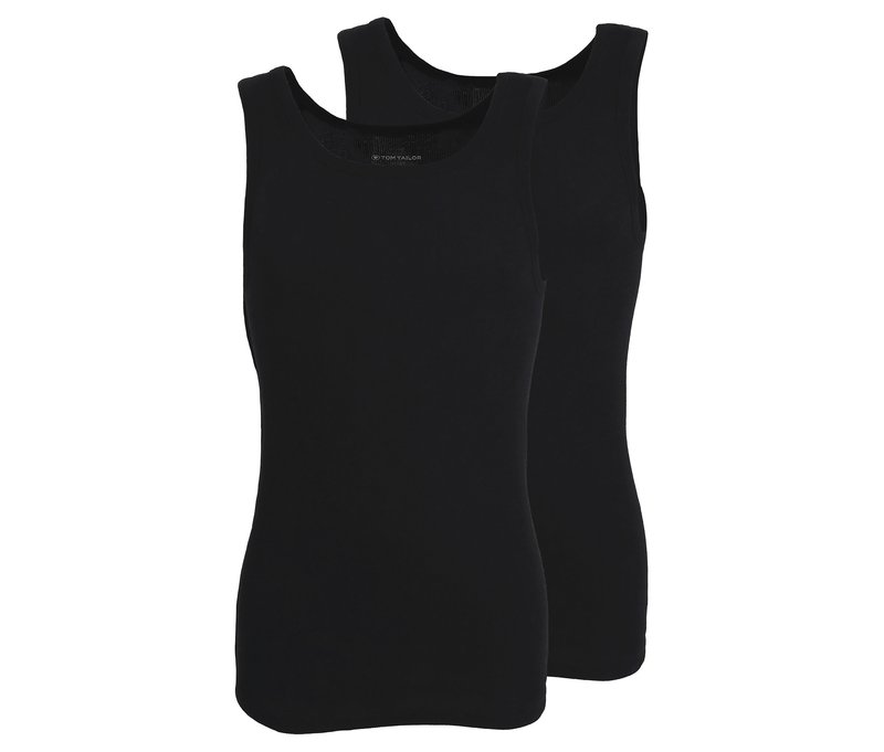 2 Tom Tailor Unterhemden »Montana« - Herren - Gr. Xl/7 - schwarz