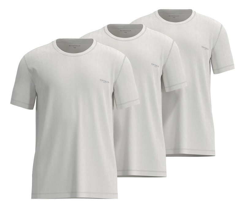 3 Tom Tailor T-Shirts »Ohio« - Herren - Gr. M/5 - weiß