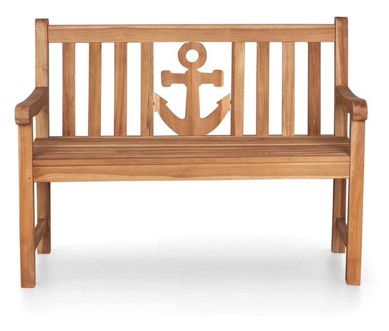 deVries Teak-Gartenbank »Anker« - 120x60x89cm - naturfarben - Holz