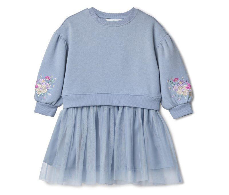 Tchibo - Kinder-Sweatkleid - Mädchen - Gr. 110/116 - hellblau