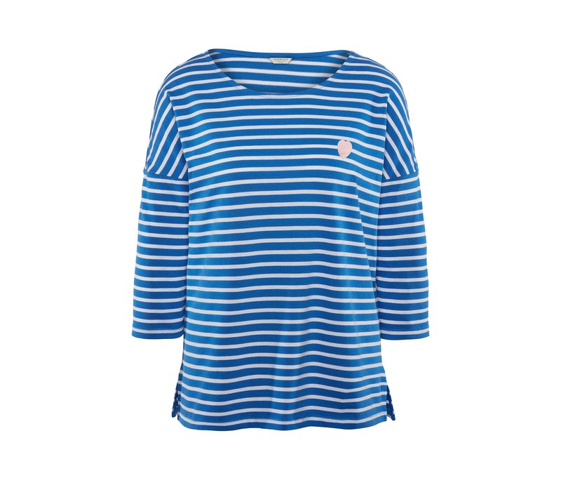 Tchibo - Shirt mit Streifen - Damen - Gr. L - weiß/gestreift