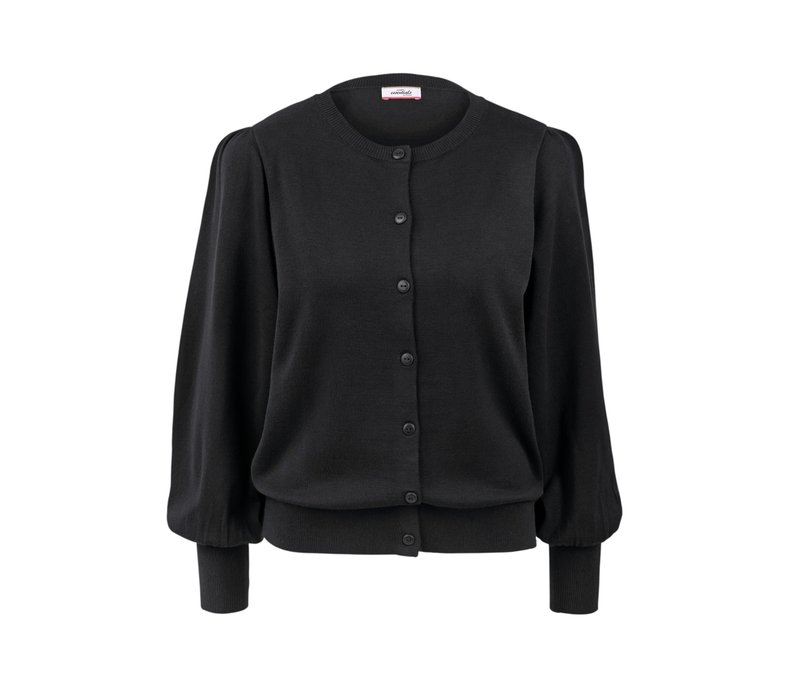 Tchibo - Feinstrickjacke mit Puffärmeln - Damen - Gr. XL - schwarz