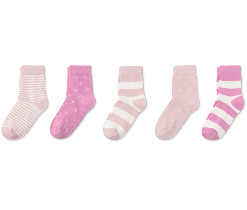 Tchibo - 5 Paar Socken - Damen - Gr. 35-38 - rosa