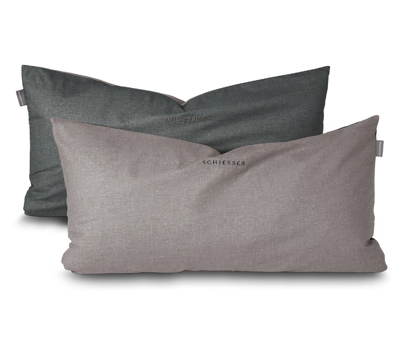Schiesser Renforcé-Kissenhüllenset »Doubleface« - schwarz