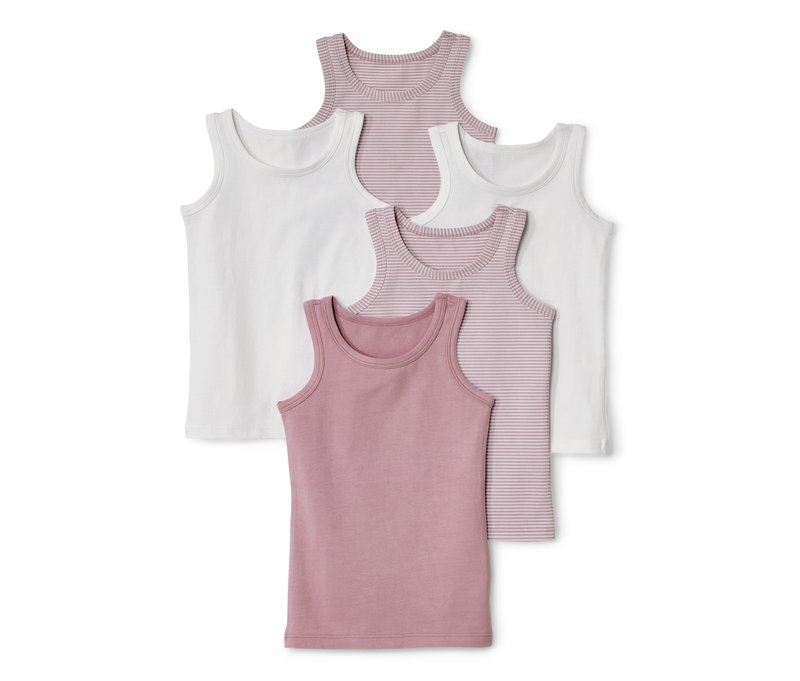 Tchibo - 5 Mädchen-Unterhemden - Mädchen - Gr. 86/92 - weiß