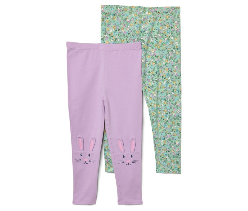 Tchibo - 2 Kinder-Leggings - Mädchen - Gr. 110/116 - lila/print