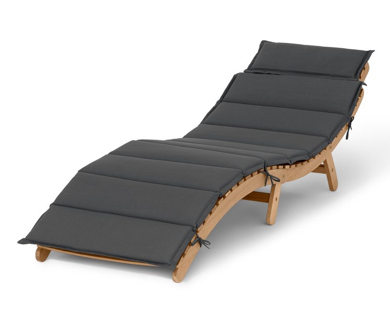 Tchibo - Zusammenklappbare Gartenliege in Wellenform - 186,5x60x53,3cm - anthrazit - Akazienholz / Polyester / Polyurethan