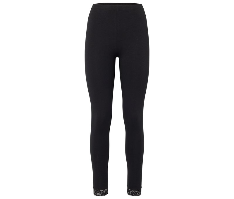Tchibo - Leggings mit Spitzenborte - Damen - Gr. XL - schwarz