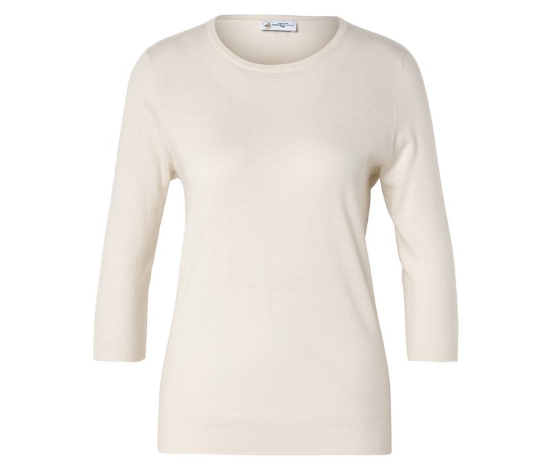 Tchibo - Feinstrickpullover mit Seide - Damen - Gr. L - creme