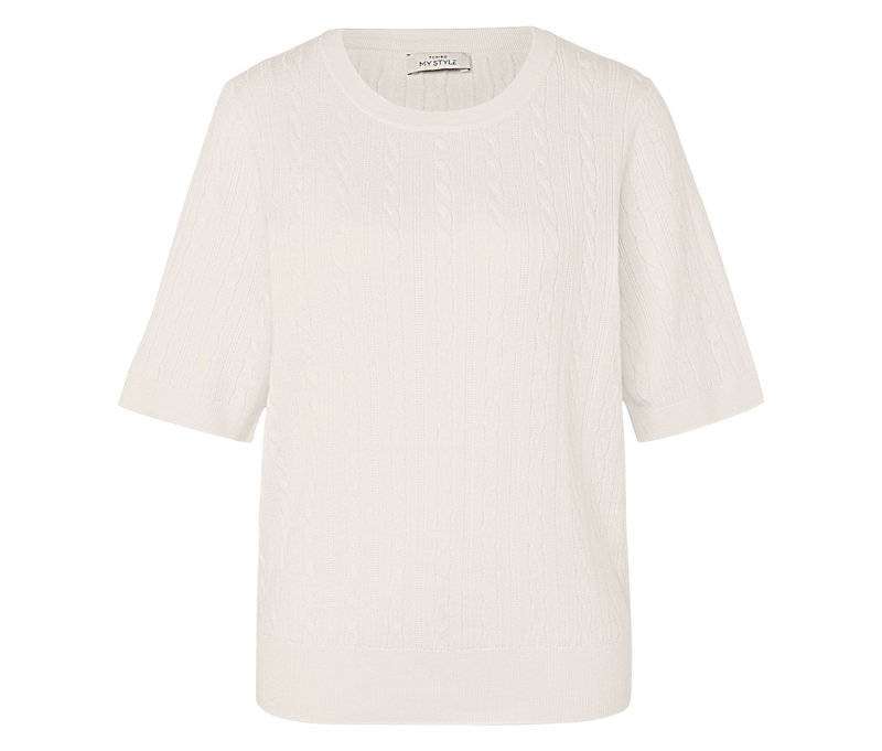Tchibo - Feinstrickpullover mit Zopfmuster - Damen - Gr. S - beige