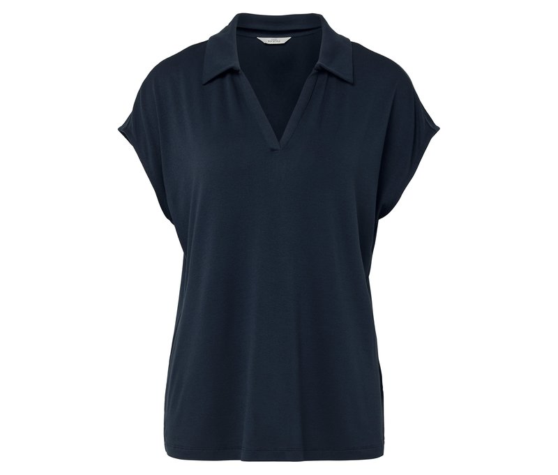 Tchibo - Blusenshirt mit Kragen - Damen - Gr. M - dunkelblau
