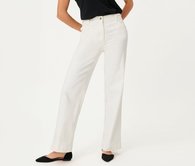 Tchibo - Olsen Wide Leg Jeans - Damen - Gr. 40 - offwhite