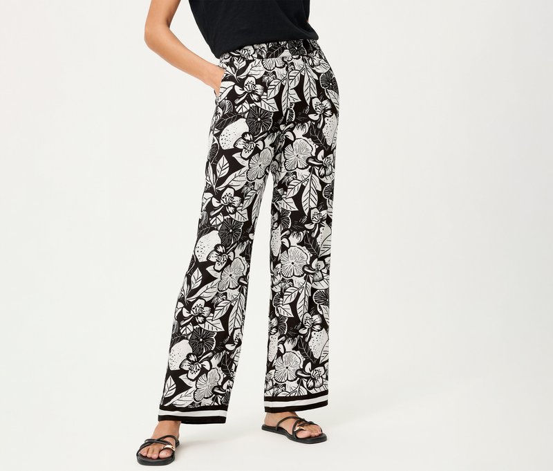 Tchibo - Olsen Wide Leg Hose - Damen - Gr. 48 - schwarz