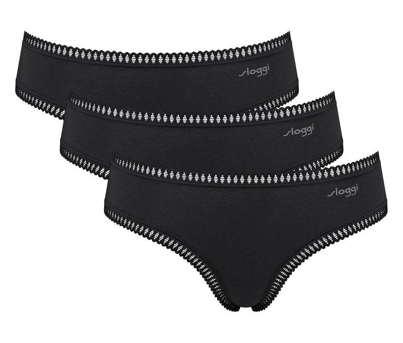 sloggi GO Crush 3P Hipster - Damen - Gr. M - schwarz