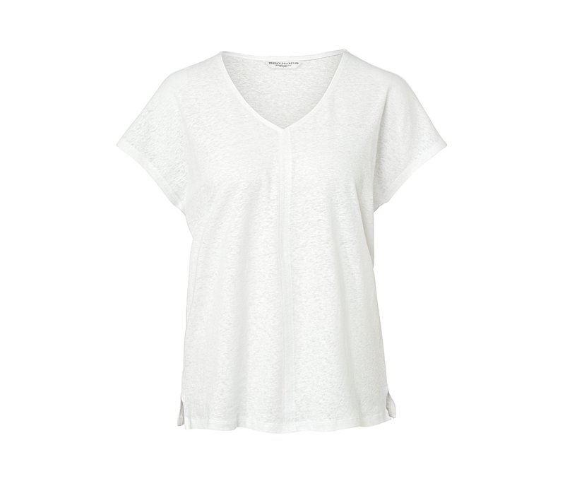 Tchibo - Shirt mit Leinen - Damen - Gr. XL - creme