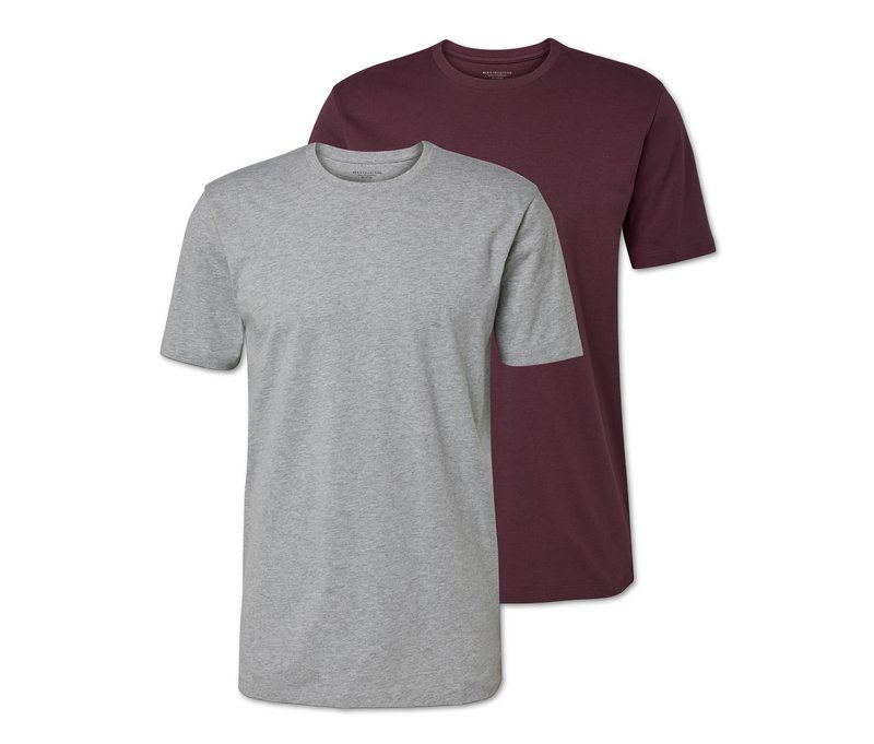 Tchibo - 2 T-Shirts - Herren - Gr. M - weinrot