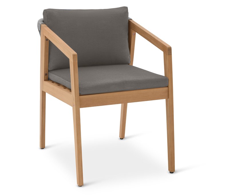 Tchibo - Gartenstuhl - 53,5x67x76cm - anthrazit - Akazienholz / Polypropylen / Stahl
