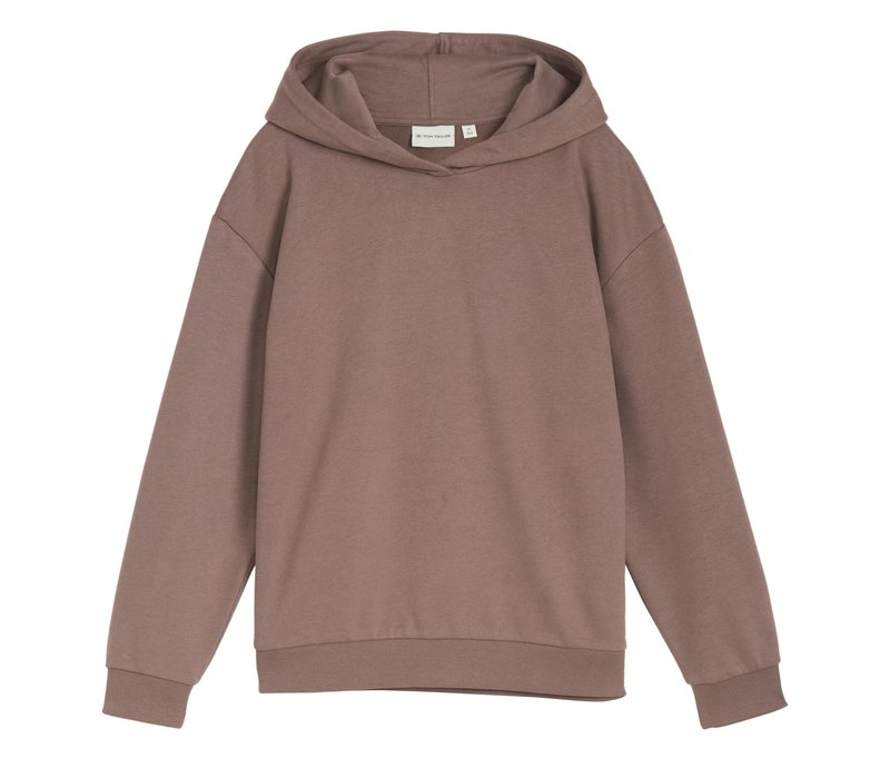 Tom Tailor Kinder-Oversized-Sweat-Hoodie mit Backprint - Mädchen - Gr. 140 - braun
