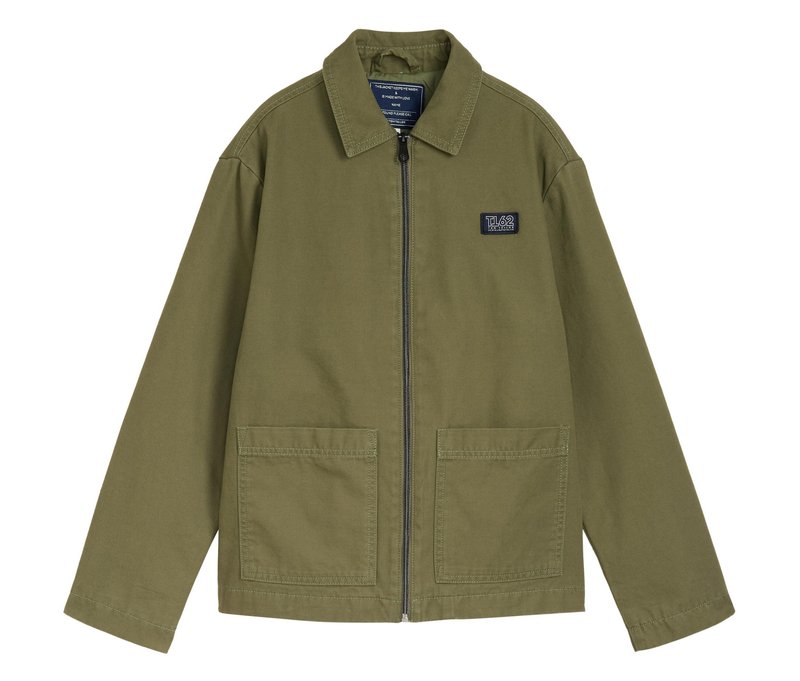 Tom Tailor Kinder-Canvas-Jacke mit Kragen - Jungen - Gr. 128 - grün