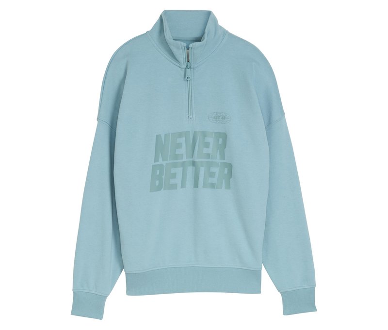 Tom Tailor Kinder-Oversized-Troyer mit Print - Jungen - Gr. 140 - blau-grün