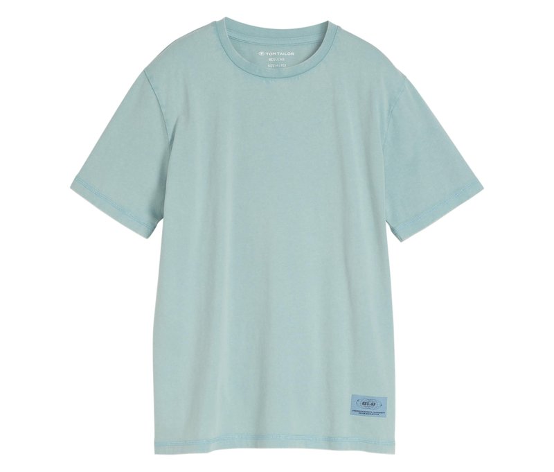 Tom Tailor Kinder-Basic-T-Shirt mit Acid-Wash-Optik - Jungen - Gr. 176 - blau-grün